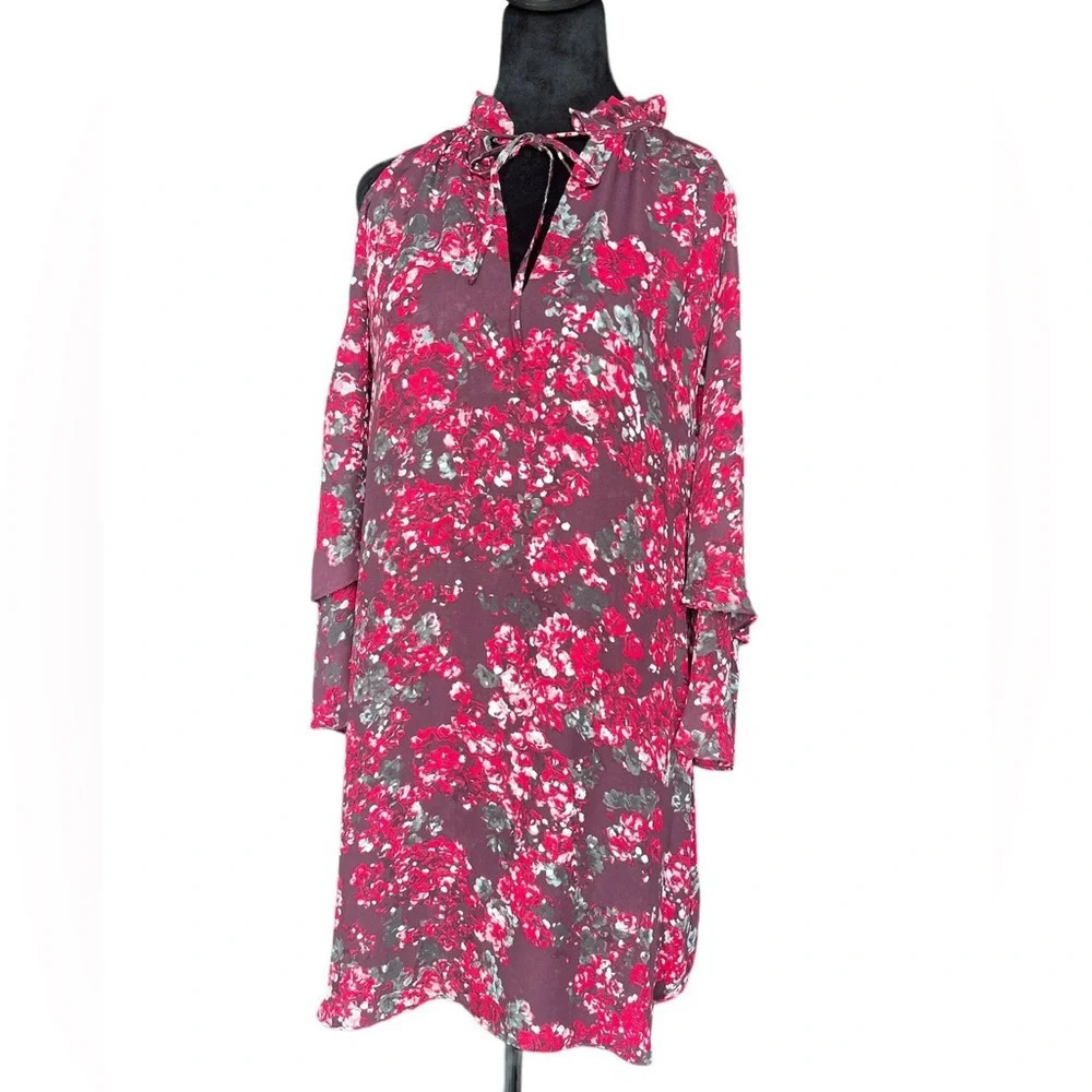 Parker Pink Floral Boho Tunic Dress Long Sleeve Women’s XS NWT